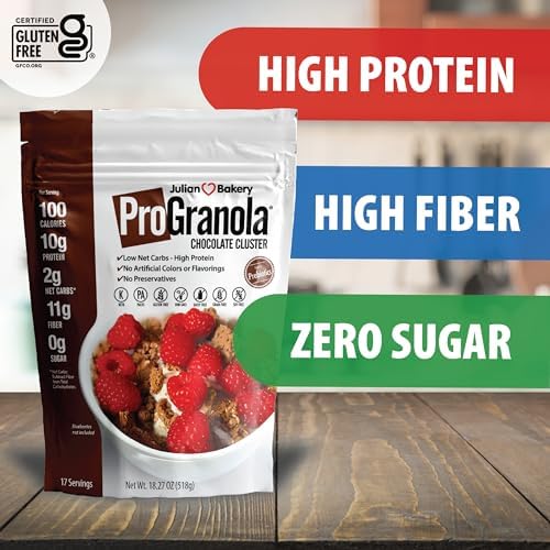 Julian Bakery® ProGranola® Cereal | Chocolate | 10g Protein | Paleo | 2 Net Carbs | Gluten-Free | Grain-Free | 17 Servings