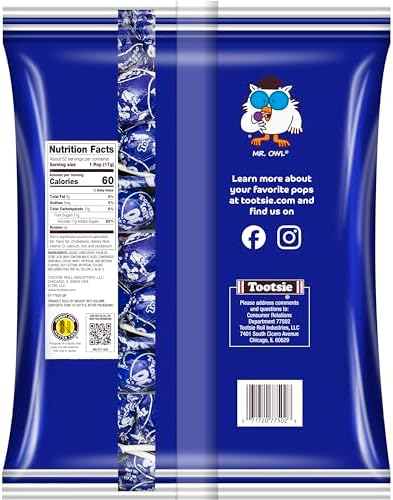 Tootsie Pops Single Flavor Bag - Grape Flavored Lollipops with Chocolatey Center - Individually Wrapped Hard Candy - Blue Candy - Peanut Free, Gluten Free, 50 Count (Pack of 1)