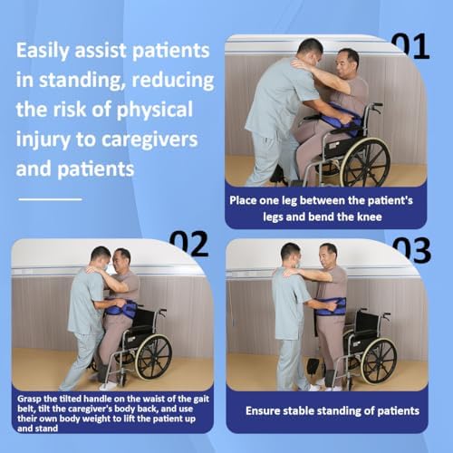 Gait Belt for Seniors Transfer Belt Quick Release Buckle, Padded Handles Lift Assist Device for Elderly, PhysicaTherapy Strap,Safety Belt for Elderly(Extra Large)