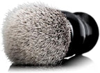Lather & Wood Shaving Brush for Men- Premium 100% Synthetic Silvertip Hair - with Travel Case - Black Obsidian Acrylic Handle