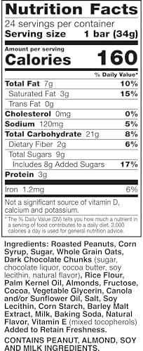 Nature Valley Sweet and Salty Nut Granola Bars, Dark Chocolate Peanut Almond, 24 Bars, 28.8 oz