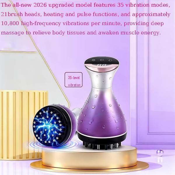 4-in-1 Lymphatic Drainage Massager with 21 Massage Heads, 35 Intensity Levels, Heat Therapy, Light Therapy, Vibration, Anti-Cellulite Tool for Legs