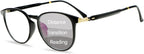 Sunglasses Progressive Multifocal Reading Glasses Photochromic Oval Spring Hinge Reader for Men Women (Color : Black, Size : 1.5X)