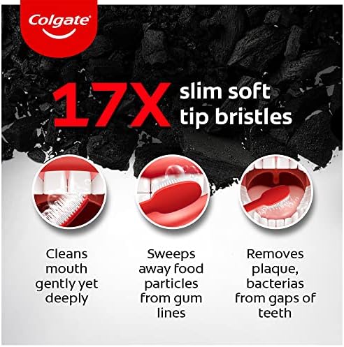 Colgate Slim Soft Charcoal Toothbrush (Buy 2 Get 2 Free) - 4 Pcs