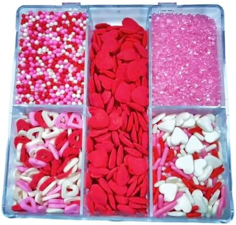 Sentovac Edible Candy Heart Jimmies Mixing Cupcake Toppers Decorations Sprinkles Cake Cupcakes Decoration