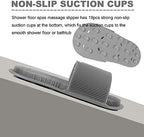 Shower Foot Scrubber with Non-slip Suction Cups, Silicone Bristle Shower Foot Cleaning Brush Slipper for Spa Massager Exfoliating Dead Skin Remover (1 PCS) (Gray)