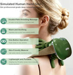 Bionic Heated Massager, Wireless Portable Shiatsu Neck and Back Massager, Electric Deep Tissue 4D Kneading Massage, Simulated Human Hand Design for Pain Relief and Muscle Relax (Green)