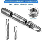TISUR Small Titanium Pill Case, Keychain Pill Holder Travel Pill Box Container,Portable Pill Organizer Waterproof Metal Case Bottle (Gray Titanium Medium - 2.16 inch)