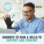 Dr. Frederick's Original Copper Compression Arthritis Gloves - Doctor-Developed Hand Pain Relief for Arthritis, Carpal Tunnel & Tendonitis - All-Day Comfort, Typing & Daily Use - Fingerless, Large