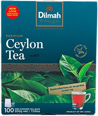 Dilmah Premium 100% Pure Ceylon Tea, 100-Count Tea Bags (Pack of 3)