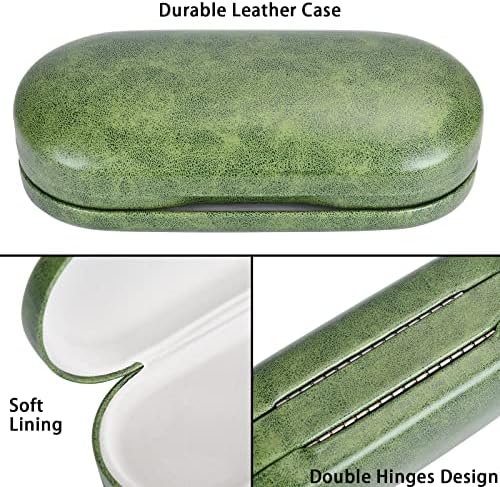 Muf 2 in 1 Contact Lens Case and Glasses Case, Double Sided Design with Mirror, Portable Travel Kit with Tweezer, Remover and Solution Bottle, Green