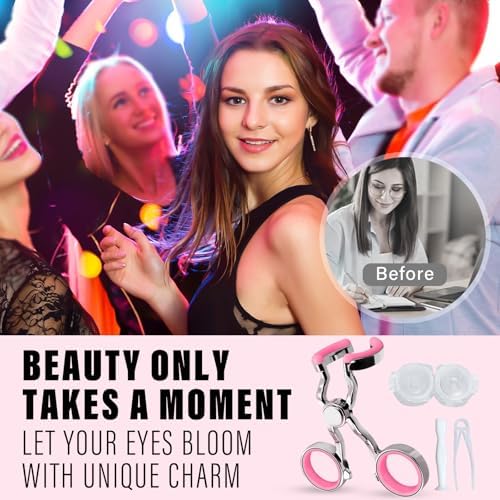 Contact Lens Applicator Tool, Gentle Suction Cup & Tweezer Set for Easy, Hygienic Insertion and Removal of Soft Contact Lenses, Elegant Rose Pink