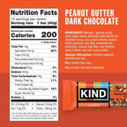 KIND Nut Bars, Peanut Butter Dark Chocolate, Healthy Snacks, Gluten Free, 8g Protein, 12 Count