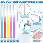 300 Pcs Interdental Brushes for Braces, 6 Size Soft and Bendable Braces Brush for Cleaning, Toothpick Dental Tooth Flossing Head Oral Dental Hygiene Flosser Teeth Gum Braces Tooth Cleaning Tool