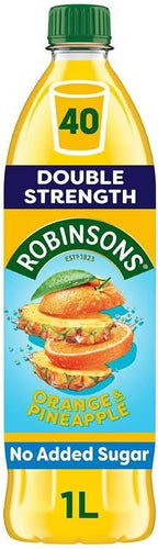 Robinsons Double Strength Orange & Pineapple Fruit Squash No Added Sugar 1750Ml (Pack of 1)