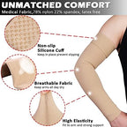 Ailaka Medical Compression Arm Sleeves for Men Women - 20-30 mmHg Lymphedema Compression Sleeves Support for Arms Pain