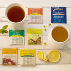 Bigelow Tea Caffeine Free 6 Flavor Herbal Tea Variety Pack, Decaf Tea with Mint Medley, Cozy Chamomile, Orange and Spice, Sweet Dreams, Perfect Peach, and Lemon Ginger, (Pack of 6), 118 Total Tea Bags