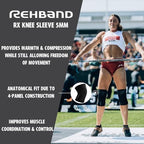 Rehband 5mm Knee Sleeves for Functional Training, Cross-Training & Powerlifting, Weightlifting Knee Support made of Neoprene, Unisex, Colour:Carbon/Black, Size:Medium