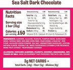 Munk Pack Fiber Nut Bars, Sea Salt Dark Chocolate, Prebiotic Probiotic GLP-1 Snack, 5g Fiber, Gut Friendly Allulose, Plant Protein, Gluten Free, Keto, No Sugar Alcohol, 3g Net Carb, 24 Count