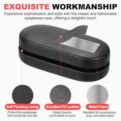 PATIKIL Hard Shell Eyeglasses Case, PU Leather Large Glasses Case Protective Sunglasses Organizer for Women Men