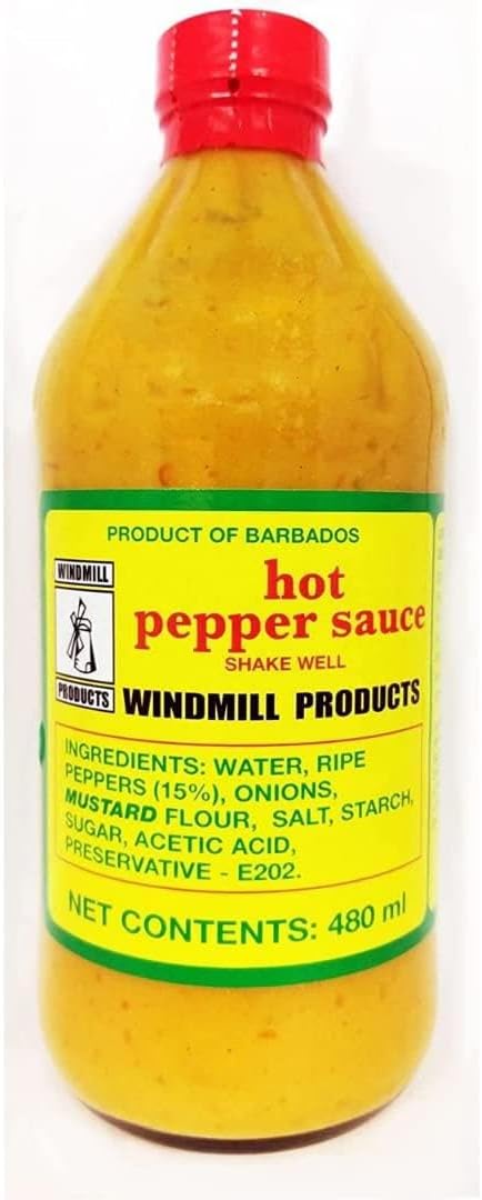 Bajan Windmill Barbados Hot Yellow Pepper Sauce - 480ml/17 oz