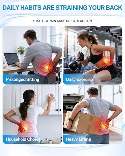 Back Brace for Lower Back Pain, Back Support Belt for Men & Women for Sciatica, Scoliosis and Herniated Disc Relief, Breathable+Lumbar Support Pad Provide 10X Support Fits 35.5-39.4"(Size L)