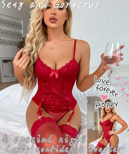 Lingerie for Women garter Lingerie Set with Stockings Sexy Corset Lingerie Bodysuit