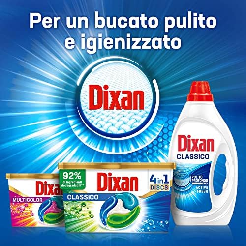 Dixan Discs Multicolor Predosed Washing Machine in Capsules for Coloured Garments 4 in 1-3 x 36 Washes (108 washes)