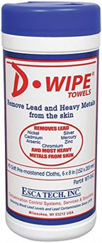 ESCA TECH INC D-Lead Lead Remover Wipes, 40 Count, Canister