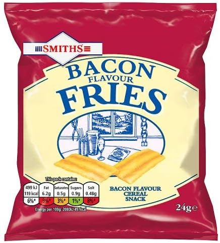 Smiths Bacon Fries - The UK's favourite Bacon Snack - 24 Tasty Bags