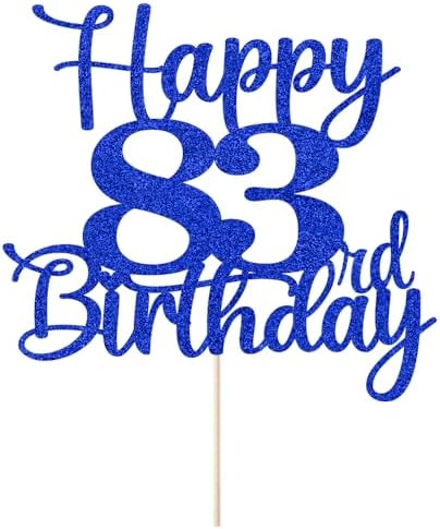 Kaoenla Glitter Happy 83rd Birthday Cake Topper,Hello 83，Cheers to 83 Years,83rd Anniversary & 83 years old birthday Party Decoration
