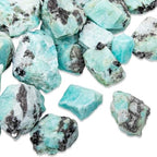 1/2 lb Amazonite Rough Stones - Natural Raw Crystals for Tumbling Cabbing Polishing Wire Wrapping Lapidary & Jewelry Making - Fountain Decoration Rocks - Reiki Yoga & Wicca Healing - Bulk Rocks