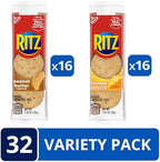 RITZ Peanut Butter and Cheese Sandwich Crackers Variety Pack, Lunch Snacks, 32 Snack Packs (6 Crackers Per Pack)