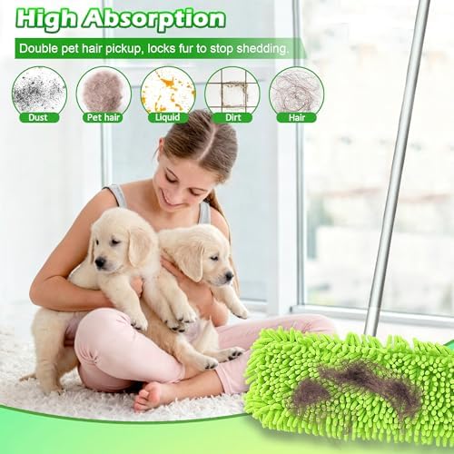 4PCS XL Dust Mop Pads Compatible with Swiffer XL Sweeper,X-Large Reusable Dry Sweeping Cloths for Swiffer,XL Wet Pads Refills & XL Washable Wet Mopping Cloths for Hardwood Floor/Tile/Marble Cleaning