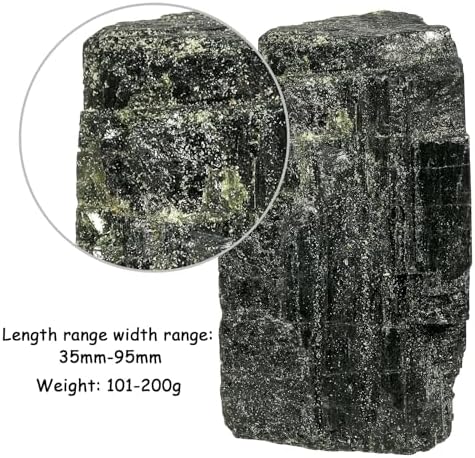 Sportmusies Natural Green Tourmaline Crystal Cluster Specimen Collection, Irregular-Shaped Raw Stone Decoration for Home Office Healing Reiki, 0.22-0.44 lb
