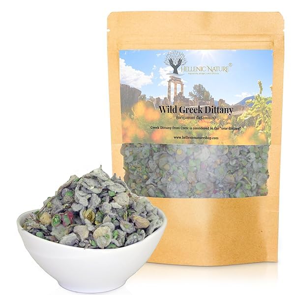 WILD GREEK DITTANY DRIED PREMIUM QUALITY- from Cretan Maountains Handpicked and Air-Dried in DoyPack with ZipLock for Awesome Freshness and Aroma - Mediterranean (1.41 Ounce (Pack of 1), Dittany)