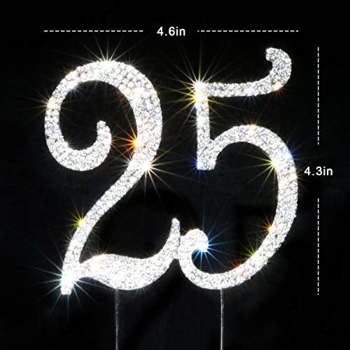 Scotamalone 25 Cake Topper | Premium Bling Rhinestone Diamond Gems