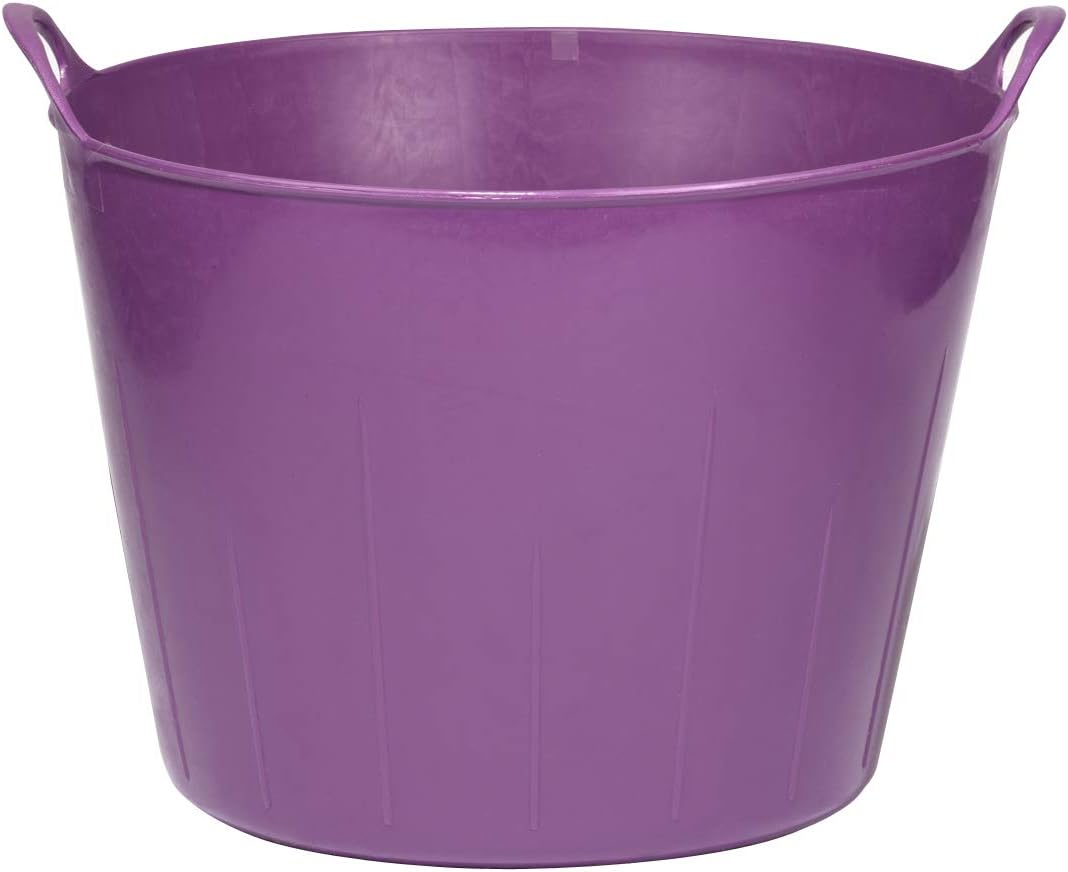 Little Giant® Poly/Rubber FlexTub Bucket | Ultra Durable & Versatile Farm Tub | Plastic Synthetic Gardening Tub (1, Purple)