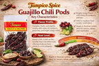 Guajillo Chili Pods Whole 8 oz – Tampico Spice Company - Dried Mexican Chili Peppers – Mild Heat, Rich Flavor for Authentic Mexican Cooking, Sauces & Salsas – Non-GMO, Gluten-Free, Kosher Certified Third Party Tested for Mycotoxins & Bacteria
