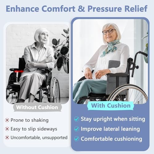 KAAMOS Lateral Support for Wheelchair Pads Cushions for Seniors Wheelchair Pillow Back Support Foam Wedge Cushion Wheel Chair Side Guards Panels Stabilizer Attachment (1Pcs)