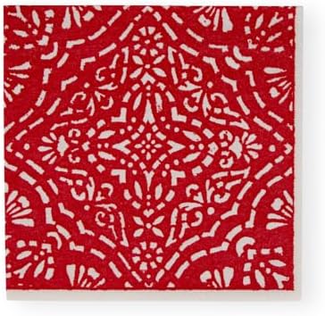 Caspari Annika Paper Linen Dinner Napkins in Red - 12 Per Package, 2 Packs