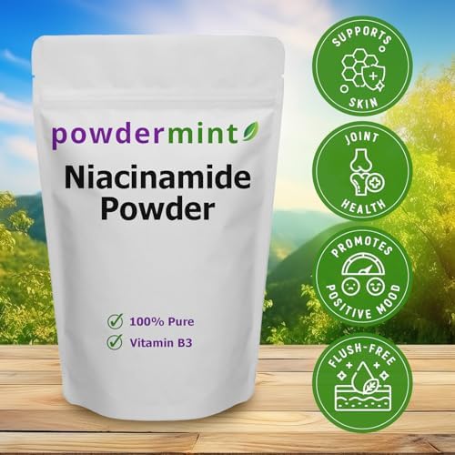Niacinamide Powder (Vitamin B3) Pure Niacin Powder 500 mg Flush-Free Supplement (100 Grams)