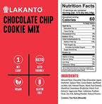 Lakanto Sugar Free Chocolate Chip Cookie Mix - Sweetened with Monk Fruit Sweetener, Gluten Free, Keto Diet Friendly, Vegan, 2g Net Carb, Almond Flour, Sea Salt (12 Cookies)