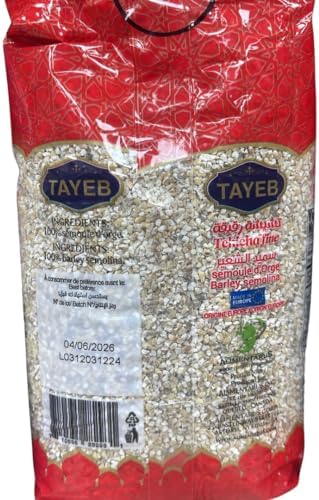 TAYEB Moroccan Tchicha Fine Barley Semolina 2.2lbs (1kg) - Premium Semoule d’Orge for Cooking