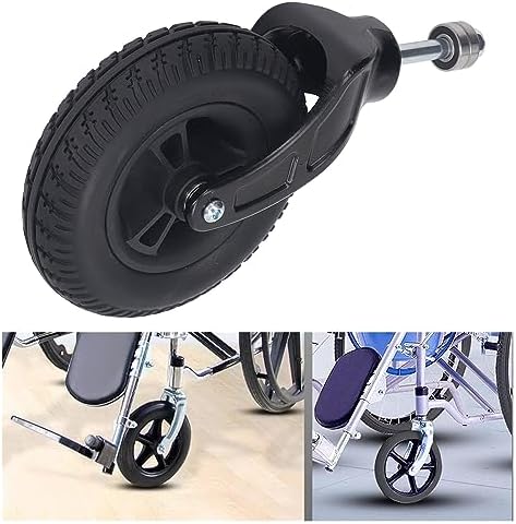 7 Inch Solid Front Caster Tires, Universal Wheel Replacement Parts for Wheelchairs, Anti Slip Walker Casters Rollers Wheels, Wheel Accessories