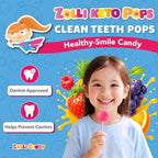 Zolli KETO Pops Sugar Free Lollipop Candy, Vegan, Gluten-Free, Diabetic-Friendly, 5.2oz Resealable Pouch