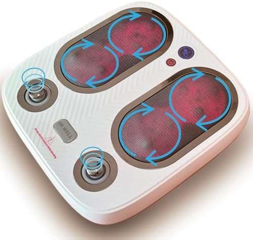 DR. WELL Shiatsu Foot Massager with Warm and Vibration, Deep Acupressure Electric Foot Massager for Plantar Fasciitis, Neuropathy. Suitable for Home and Under-Desk use.
