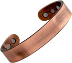 Pure Copper Plain Magnetic Heavyweight Cuff Bracelet for Men, with 8 Magnets 3500 Gauss