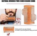 4 in 1 Beard Shaping Styling Kits for Men, Include Double Sided Wooden Comb Pointed Scissors Small Folding Comb and Round Head Scissors, Beard Shaping Styling Tool for Home Salon