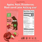 BEAR Real Fruit Snack Rolls - Gluten Free, Vegan, and Non-GMO - Strawberry – 36 Rolls, Healthy School And Lunch Snacks For Kids And Adults, 0.7 Ounce (Pack of 18)